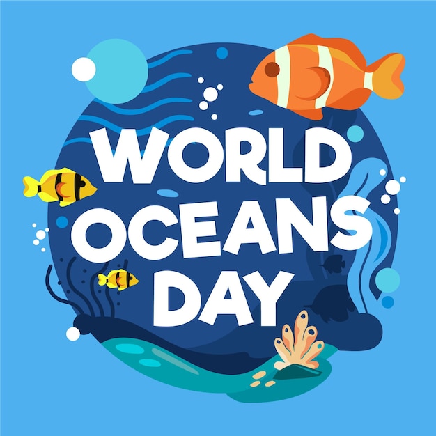 World oceans day illustration