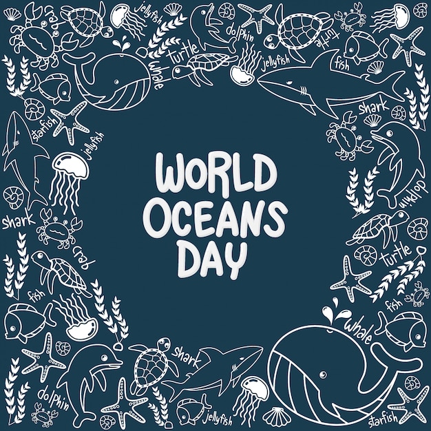 World Oceans Day marine frame