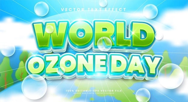 World ozone day editable text effect suitable to celebrate the world day event