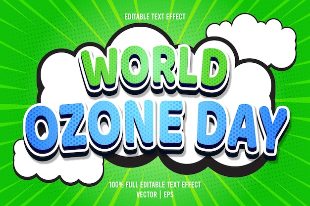 World ozone day editable text effect