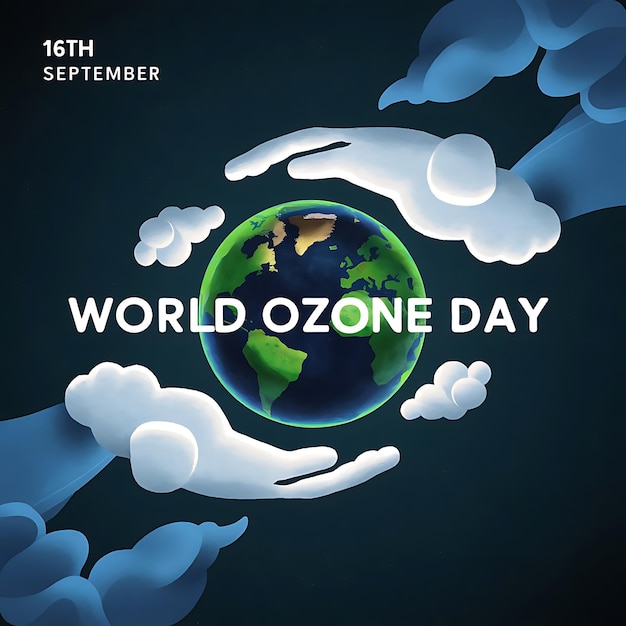 Vector world ozone day poster design vector image illustration