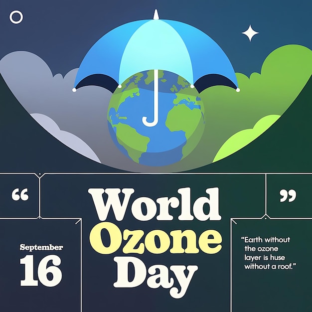 Vector world ozone day poster design vector image illustration