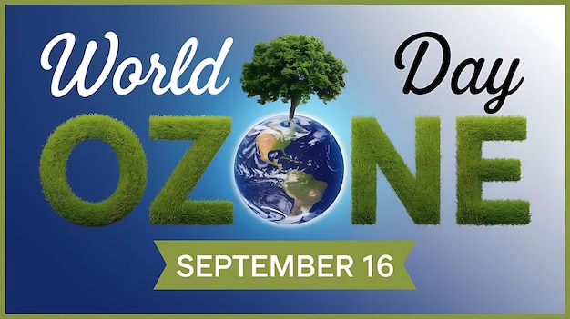 Vector world ozone day poster design vector image illustration