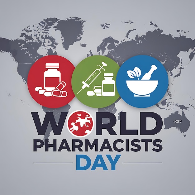 World Pharmacists Day Celebration Poster Vector Image Illustration