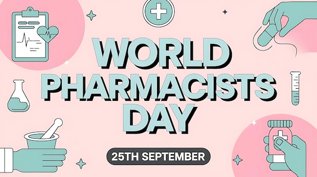 World Pharmacists Day Celebration Poster Vector Image Illustration