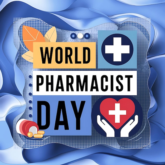 Vector world pharmacists day celebration poster vector image illustration