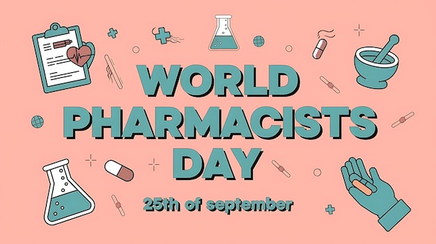 Vector world pharmacists day celebration poster vector image illustration