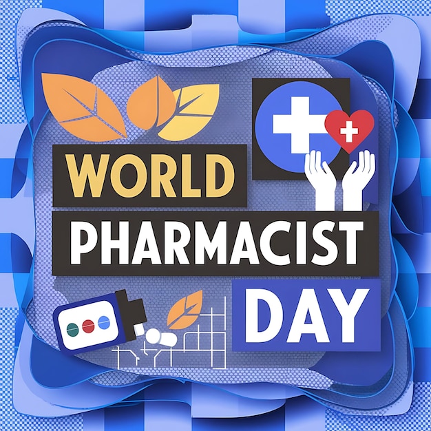 Vector world pharmacists day celebration poster vector image illustration