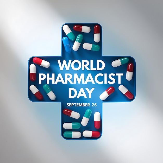 World Pharmacists Day Celebration Poster Vector Image Illustration