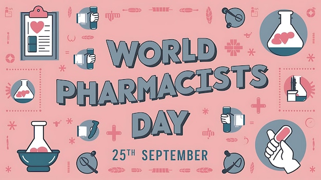 World Pharmacists Day Celebration Poster Vector Image Illustration