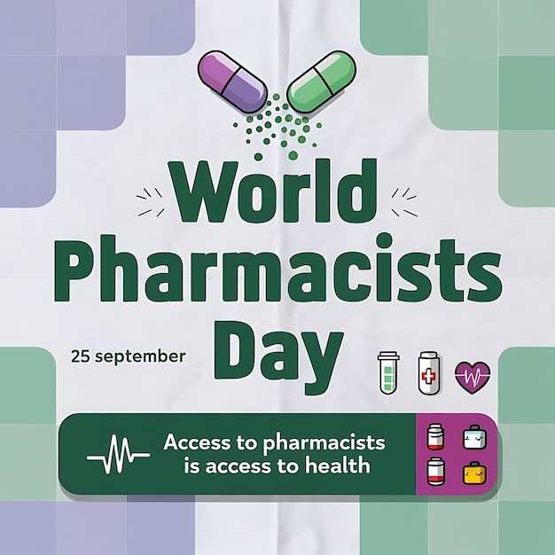 World Pharmacists Day Celebration Poster Vector Image Illustration