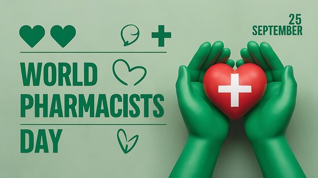 Vector world pharmacists day celebration poster vector image illustration