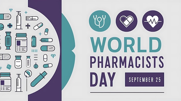 World Pharmacists Day Celebration Poster Vector Image Illustration