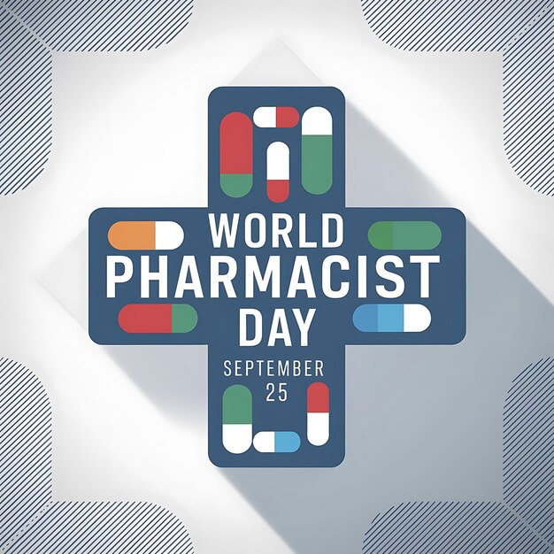 Vector world pharmacists day celebration poster vector image illustration