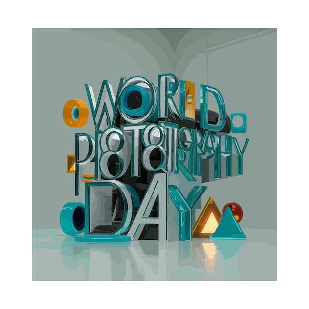 Vector world photography day 3d illustration image