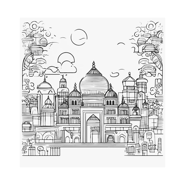 World Photography Day big palace illustration image