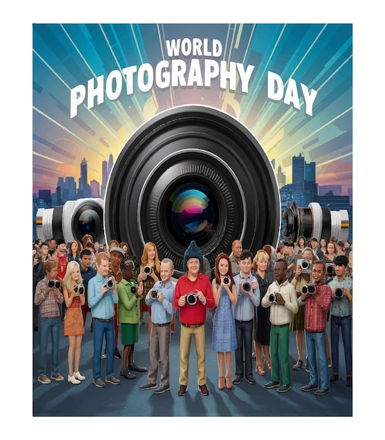 world photography day camera with men and women community