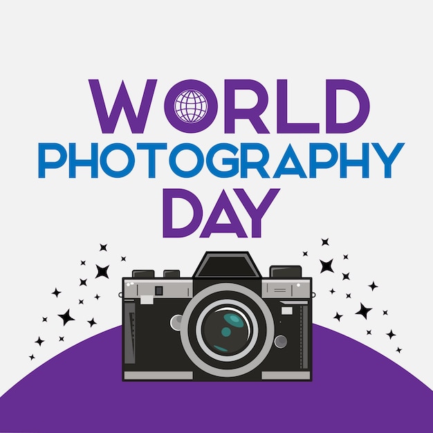 World Photography Day Design vector illustration Happy World Photography Day