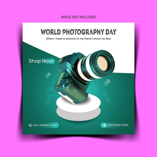 World photography day social media post design