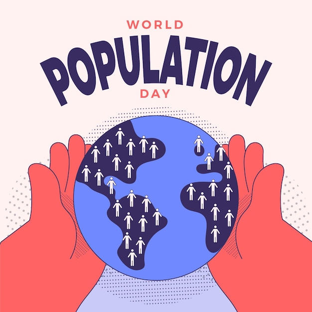 Vector world population day celebration illustration