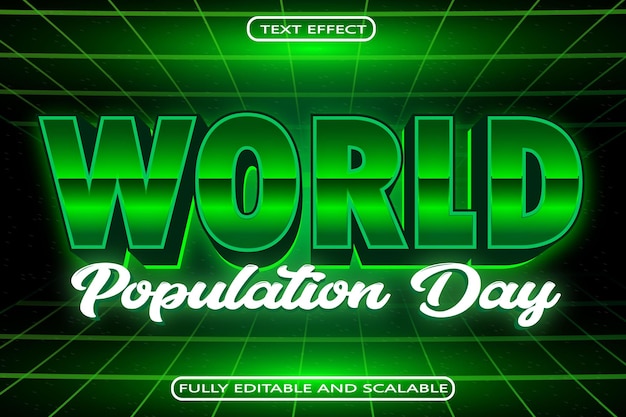 World Population Day Editable Text Effect 3D Emboss Modern Style