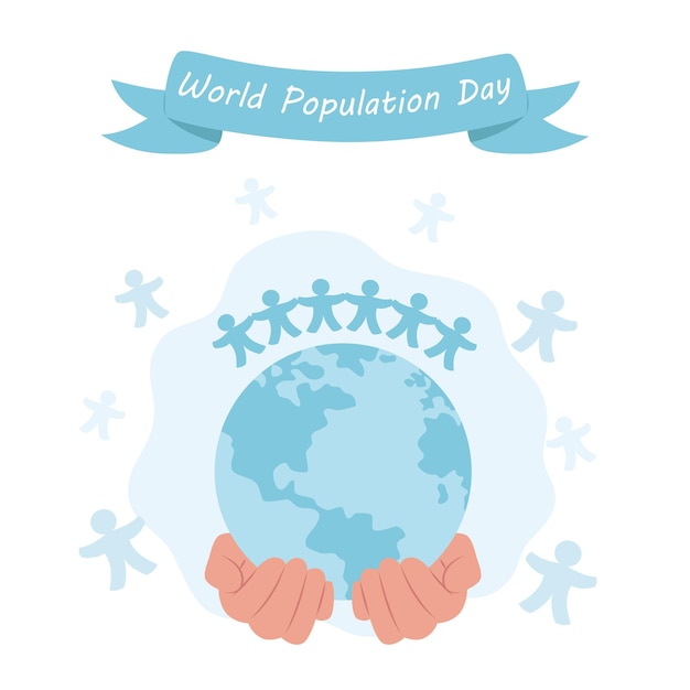 World Population Day, in flat style