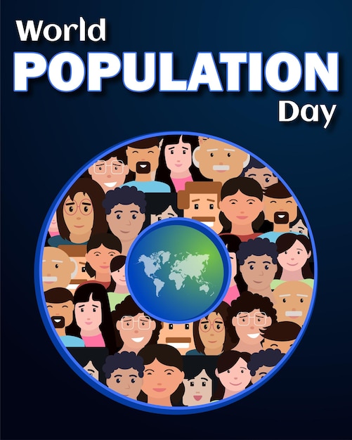 world population day illustration Free Vector