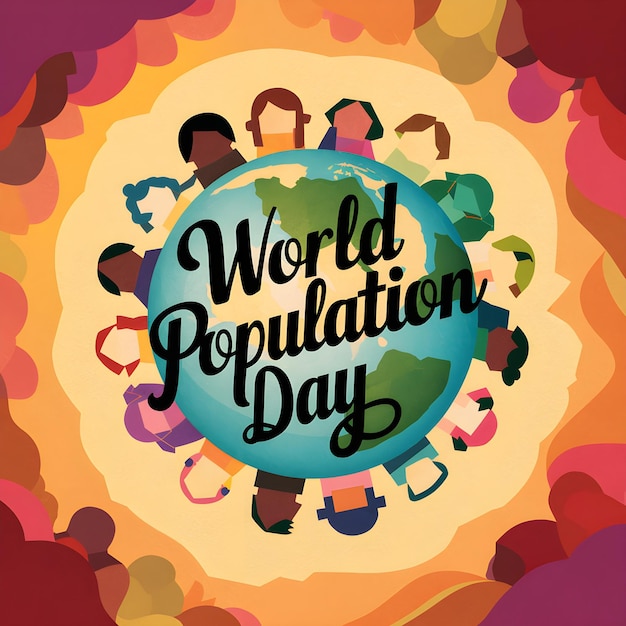 Vector world population day illustration impactful and serene graphic