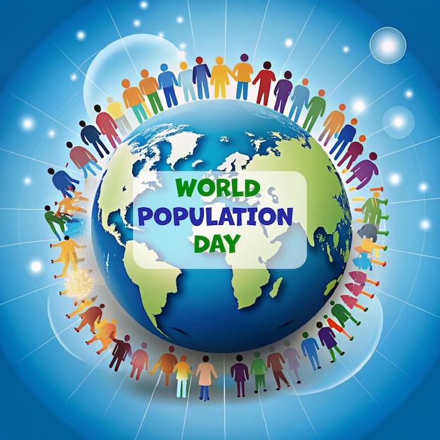 Vector world population day population awareness global population demographic issues population growth