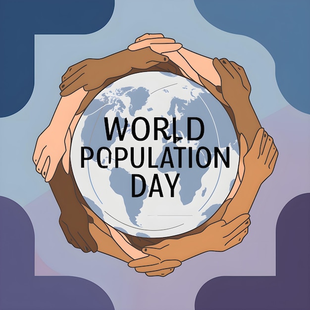 Vector world population day vector illustration painted and vivid graphic