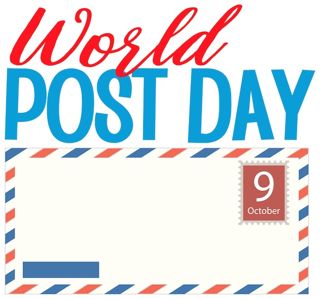 World Post Day banner with an envelope