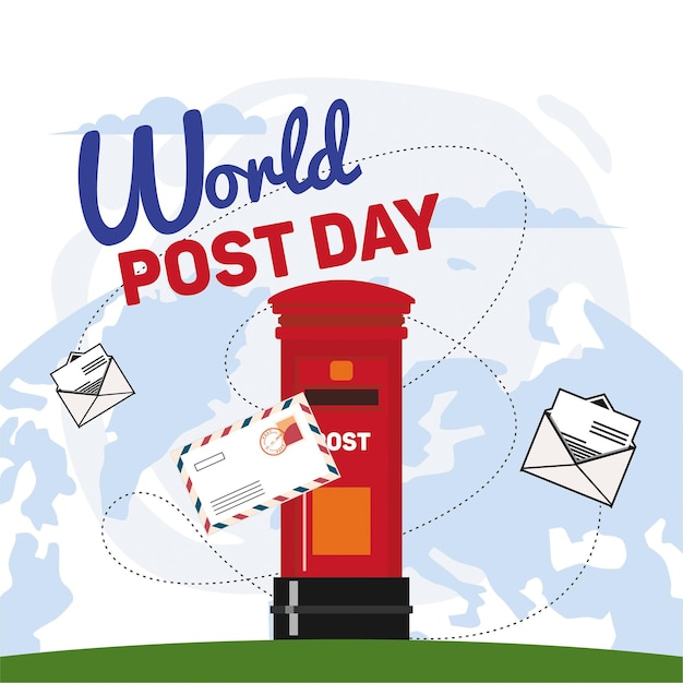 Vector world post day illustration banner and poster