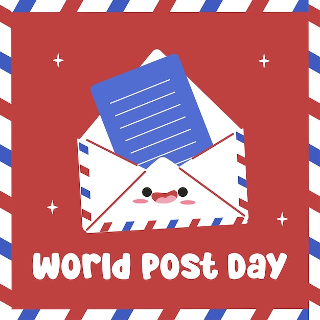 Vector world post day suitable for flat design graphic illustration template social media post poster etc