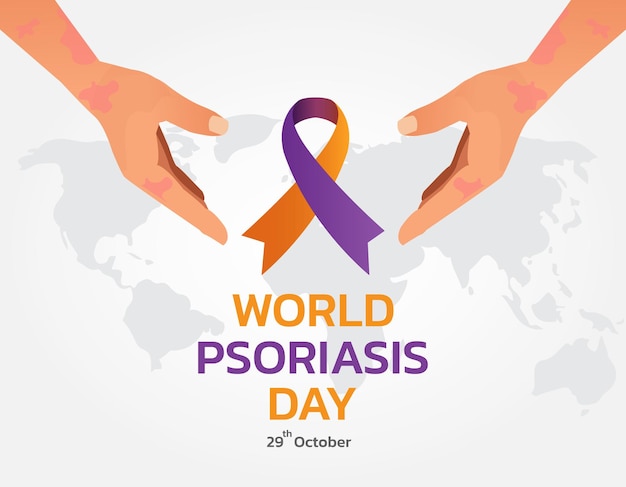 World Psoriasis Day concept October 29 Psoriasis Awareness Month Vector Illustration