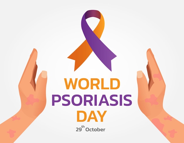 World Psoriasis Day concept October 29 Psoriasis Awareness Month Vector Illustration