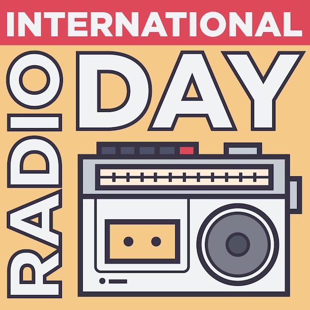 world radio day poster, vintage themed, perfect for poster design.