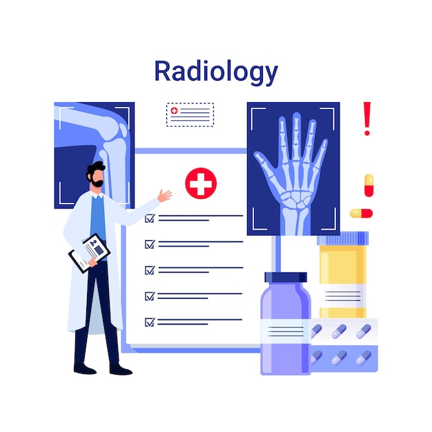 World of radiology day illustration background design template