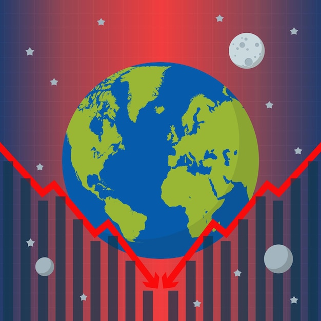 World recession economic concept