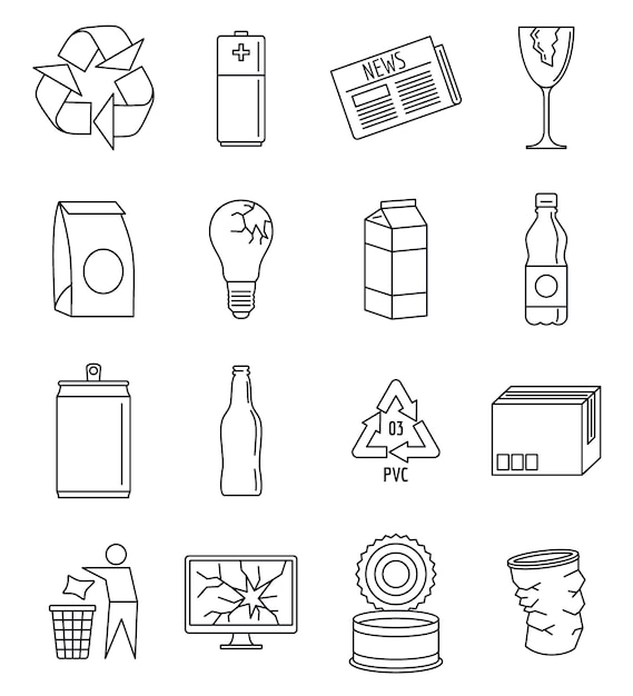 World recycles day icon set