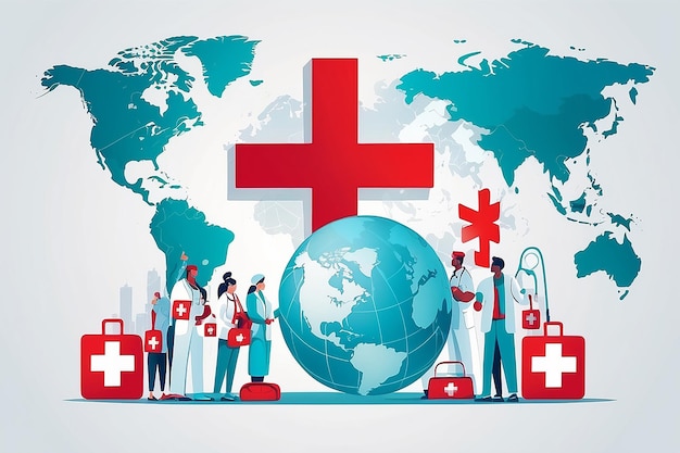 World red cross day on 8th may concept vector illustration of red cross health concept with vector elements