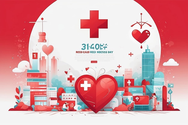 World red cross day concept vector illustration 8th may red cross health concept with vector elements