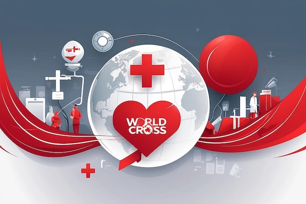 World red cross day concept vector illustration