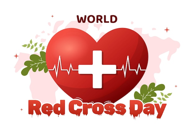 World Red Cross Day Illustration to Medical Health and Providing Blood In Hand Drawn Templates