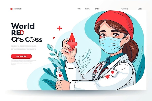 World Red Cross Day on May 8 Illustration to Medical Health and Providing Blood In Hand Drawn for Web Banner or Landing Page Templates