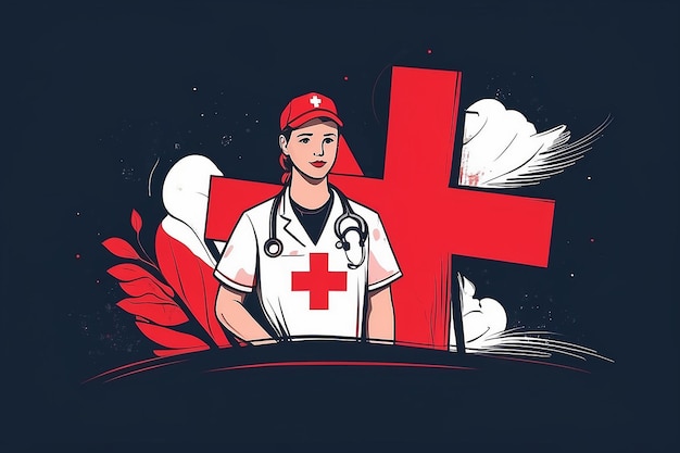 World Red Cross Day on May 8 Illustration to Medical Health and Providing Blood In Hand Drawn for Web Banner or Landing Page Templates