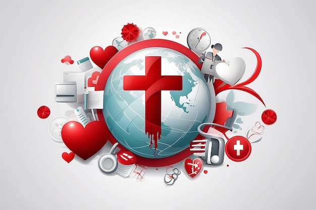 World Red Cross Day May 8th Social Media Template Vector Community People World