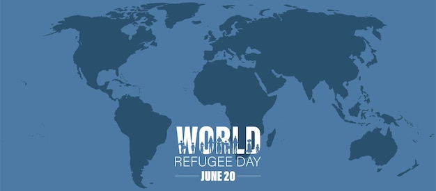 World Refugee Day Concept of social event 20 Junevector International immigration concept background