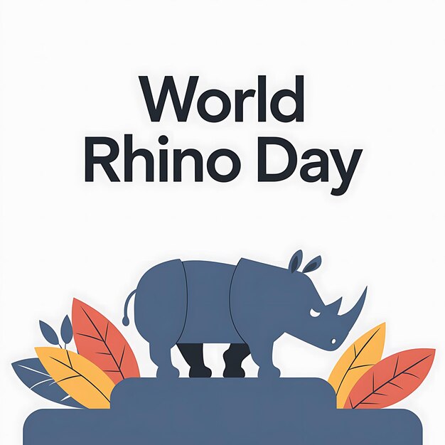 Vector world rhino day vector image illustration