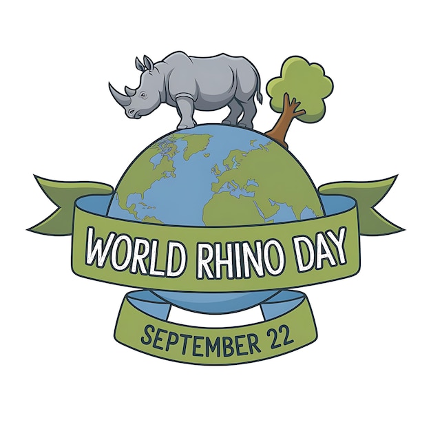 Vector world rhino day vector image illustration