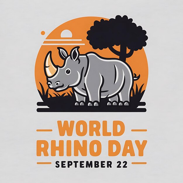 Vector world rhino day vector image illustration